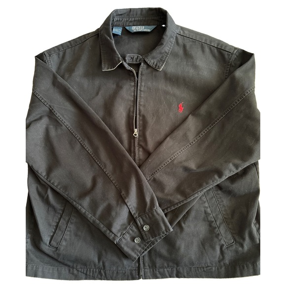 Polo Ralph Lauren Other - Polo Ralph Laure Black Cotton Vtg 90's Bomber XXL